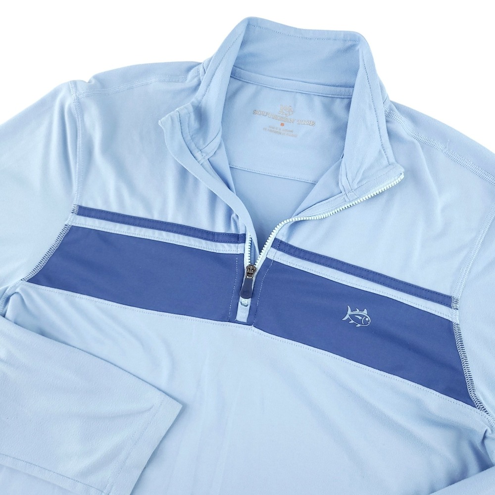 Southern Tide Pullover Mens Small Blue 1/4 Zip Long Sleeve T3 Tide To Trail